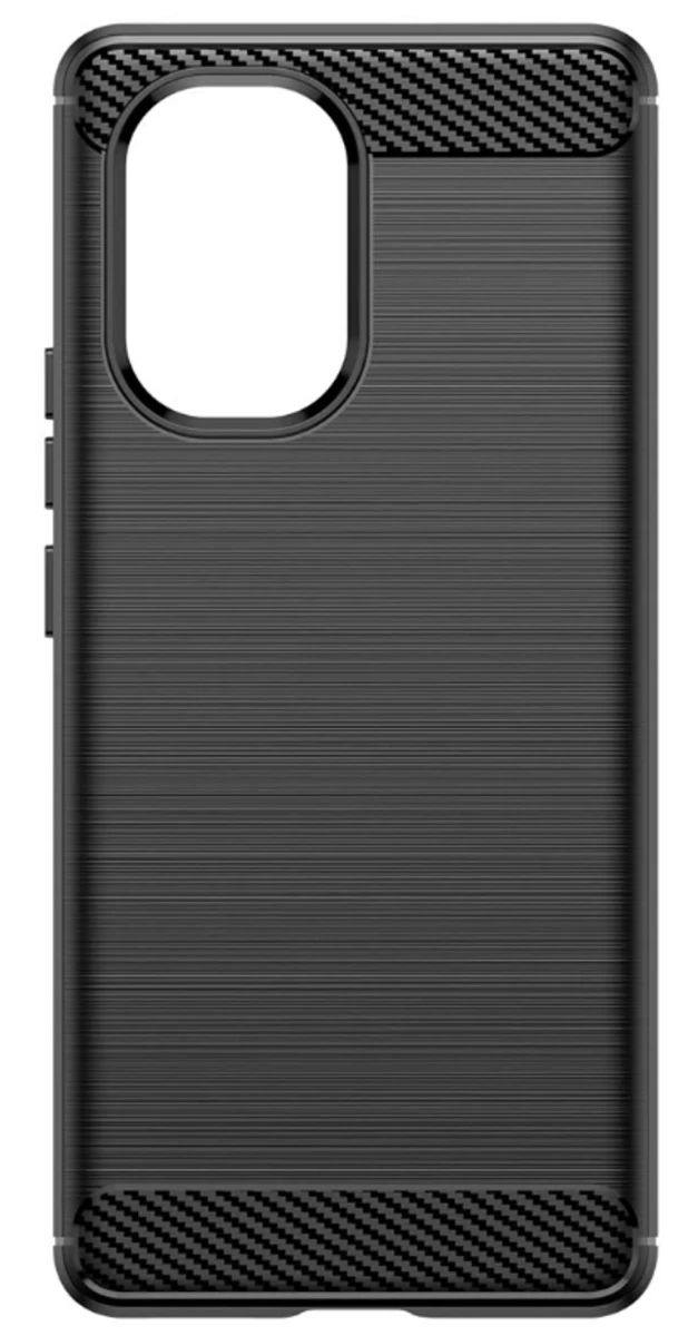 Carbon Case Silikoninis Anglies Pluošto Lankstus Dangtelis Realme 10 Pro+ Juodas