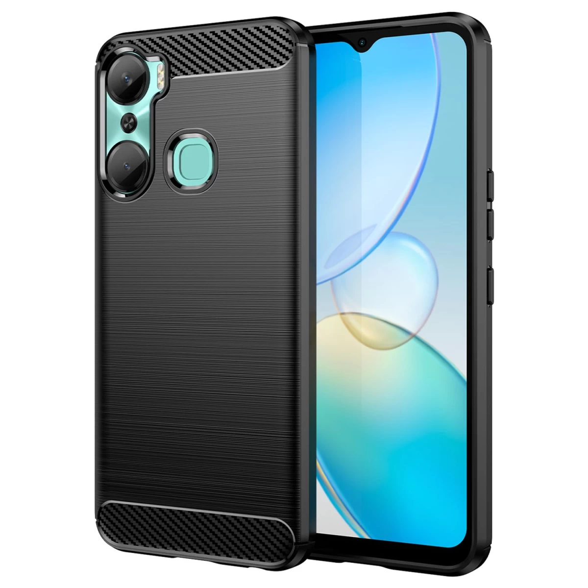carbon Case Silikoninis Lankstus Anglies Juodos Spalvos Dangtelis, Skirtas infinix Hot 12 Pro carbon Case Silikoninis Lankstus Anglies Juodos Spalvos Dangtelis, Skirtas infinix Hot 12 Pro