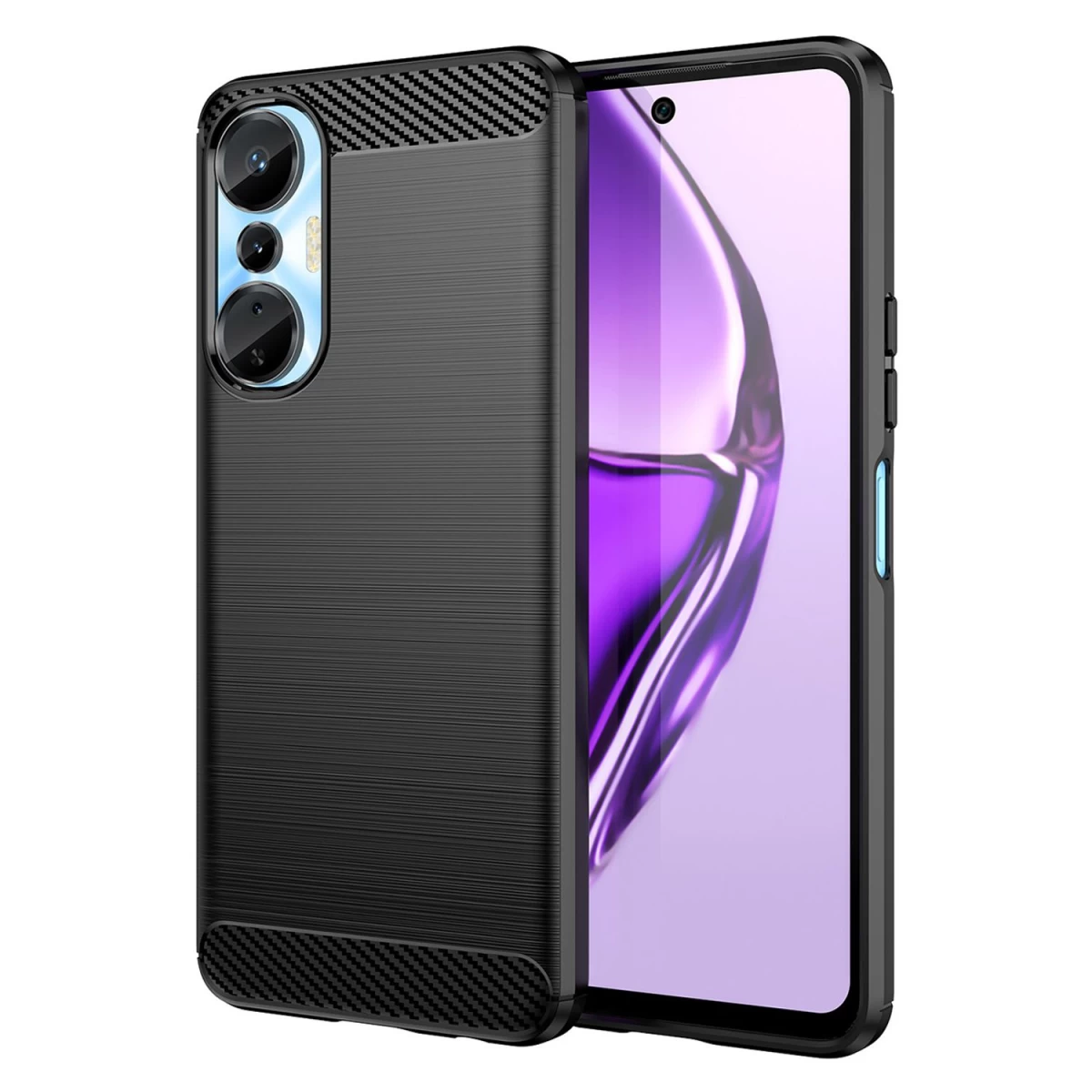carbon Case Silikoninis Lankstus Anglies Juodos Spalvos Dangtelis, Skirtas infinix Hot 20s