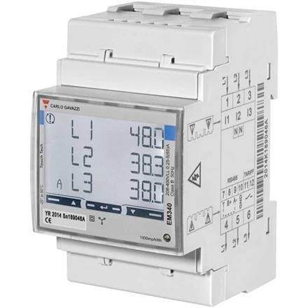 Carlo Gavazzi išmanusis dinaminis galios matuoklis ( smart meter), 3 fazių, iki 65A, EM340 MID