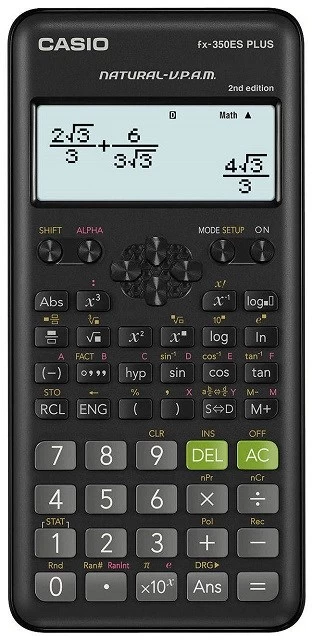 CASIO CALCULATOR SCIENTIFIC FX-350ESPLUS-2 BLACK, 12-DIGIT DISPLAY