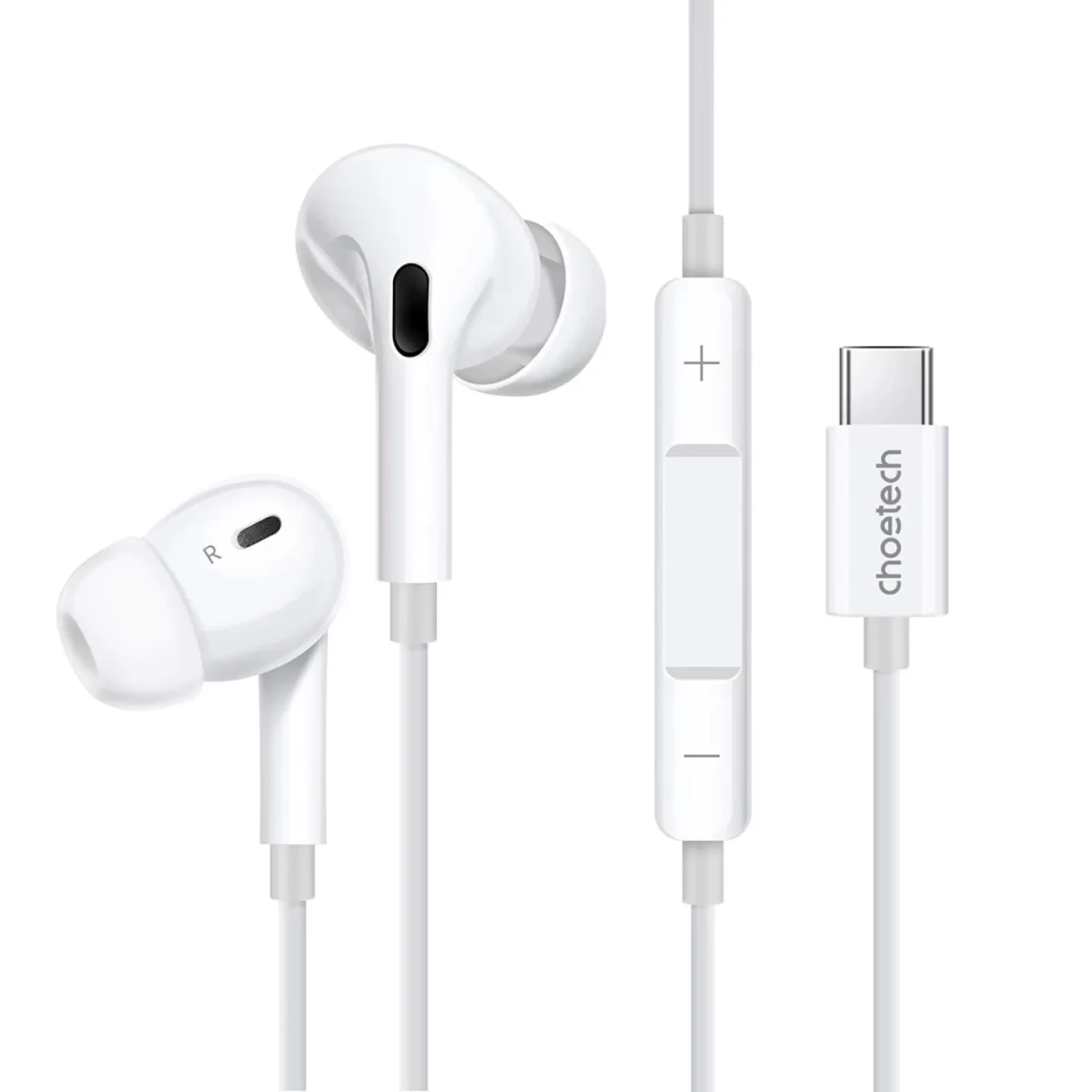 Choetech Oc-a011 Usb-c 1,2 M Ilgio Ausinės į Ausis - Baltos Spalvos