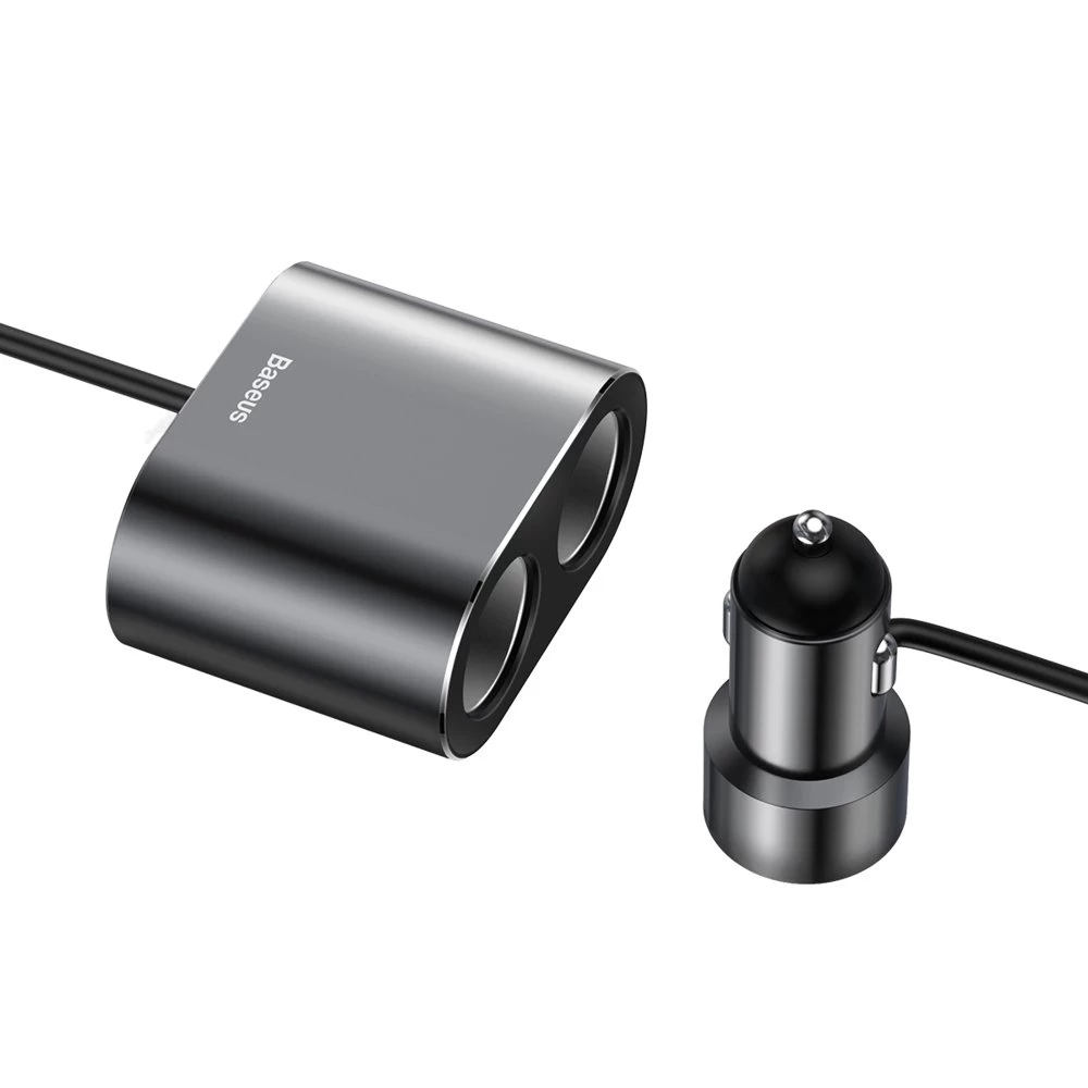 Cigaretės žiebtuvėlio Lizdas Platintuvas įkroviklis 2x Usb 3.1a 17w Juodas
