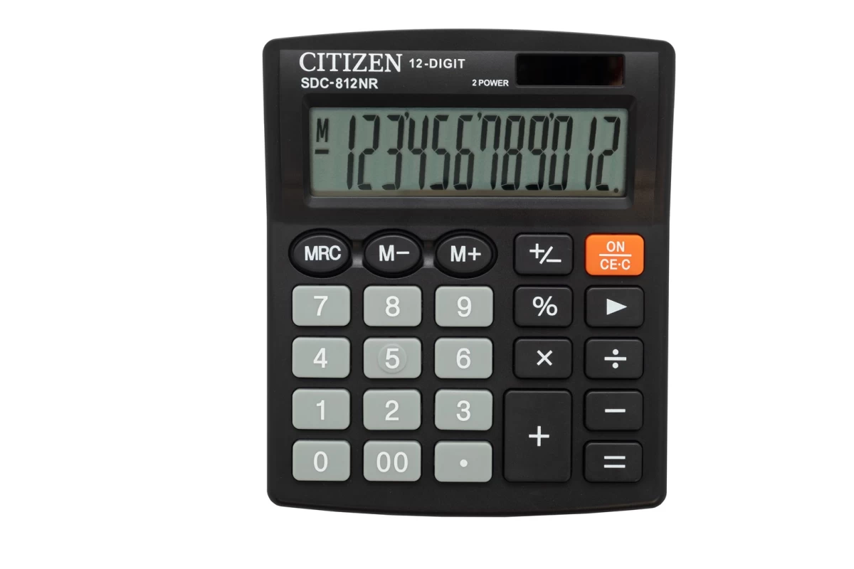 CITIZEN calculator SDC-812NR Desktop Basic Black