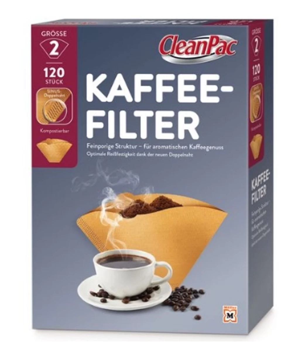cleanpac, Kavos Filtras, 2 Dydžio, 120 Vienetų (vokietijos Produktai).