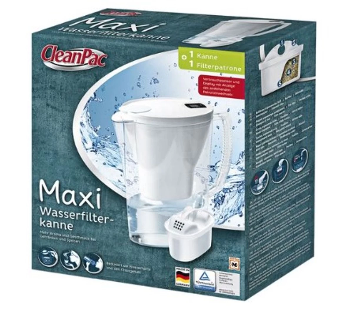 Cleanpac, Maxi, Filtravimo ąsotis, 1 Vnt. (vokietijos Produktas).