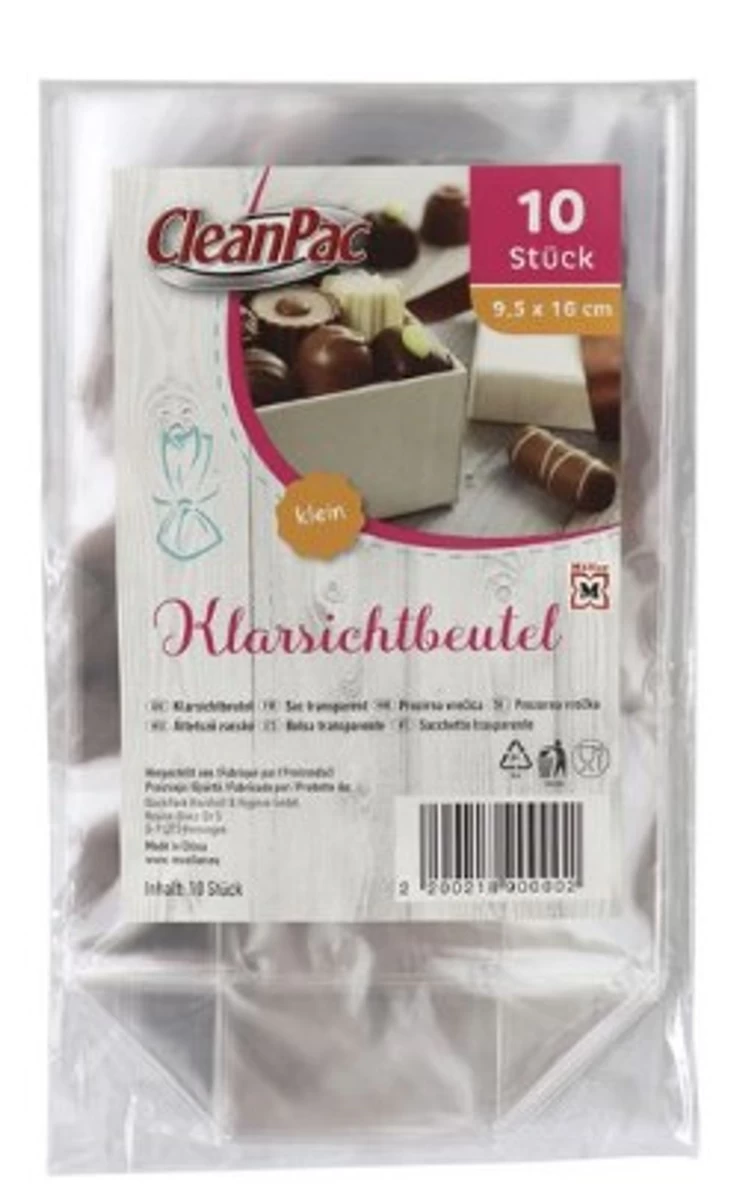 Cleanpac, Skaidrūs Maišeliai, 9,5x16 Cm, 10 Vienetų (vokietijos Produktai).