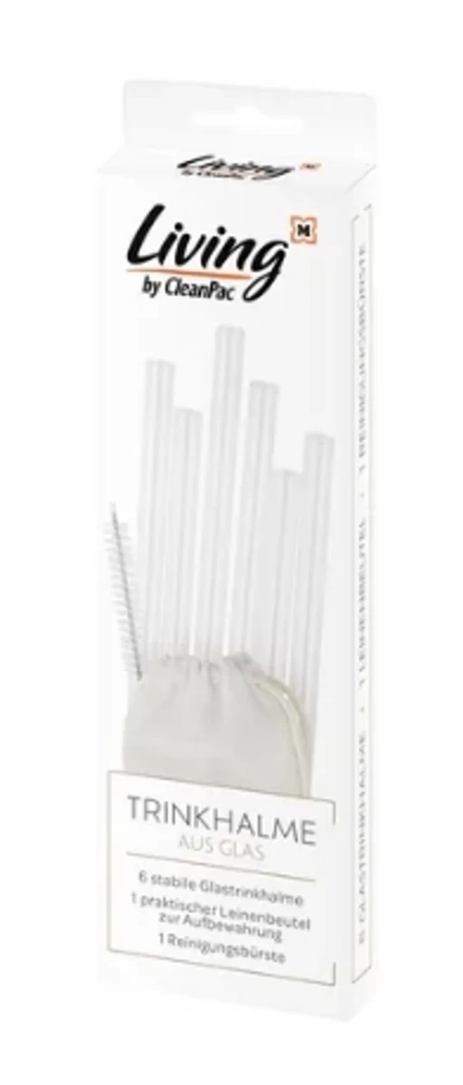 Cleanpac, Stikliniai šiaudeliai, 6 Vnt. + šepetėlis (vokietijos Produktas).