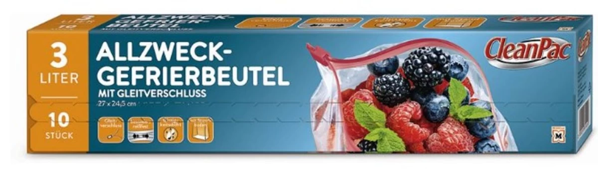 cleanpac, Universalūs šaldymo Maišeliai, 10x 3l (vokietijos Produktai).