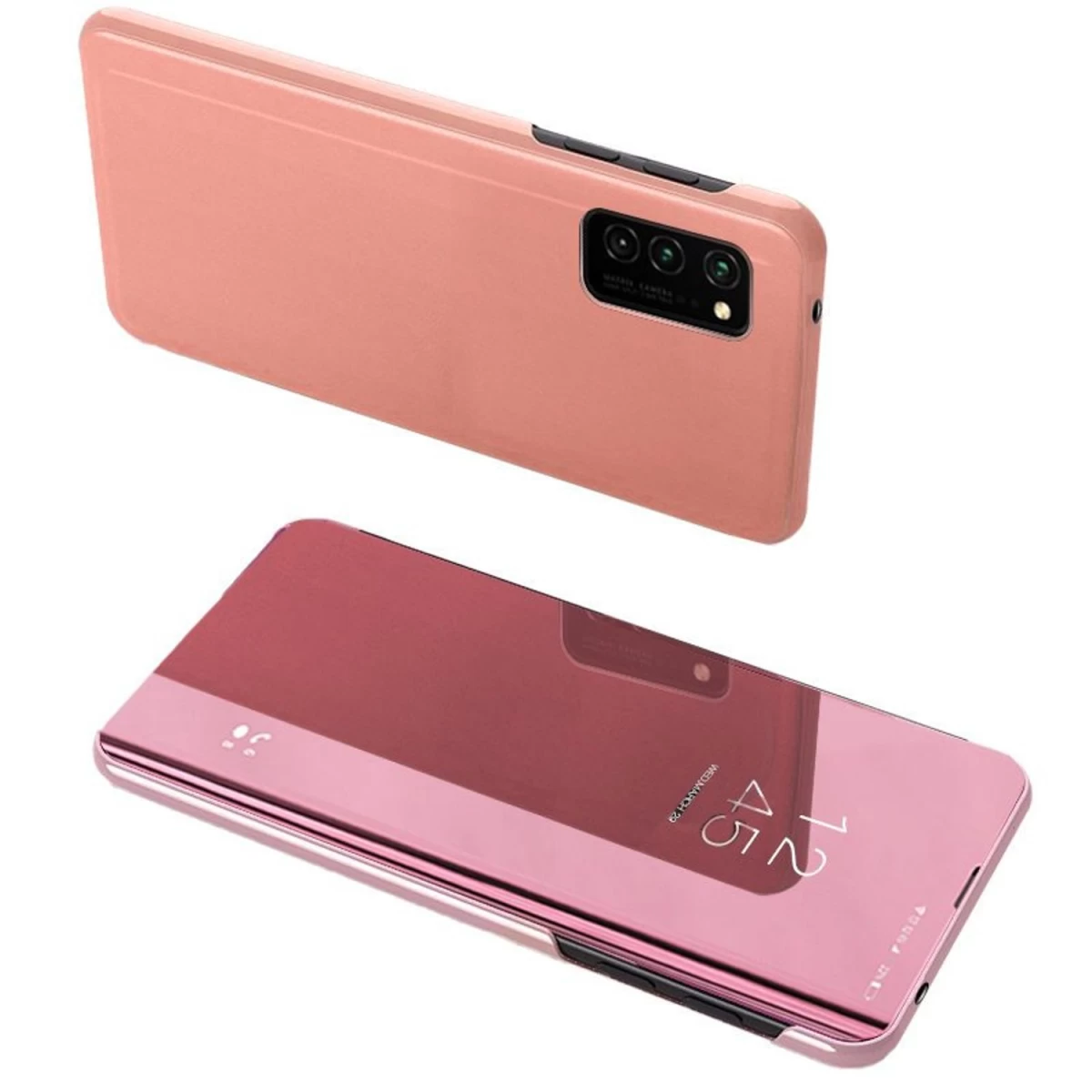 clear View Case Apverčiamasis Dangtelis samsung Galaxy A72 4g Rožinis