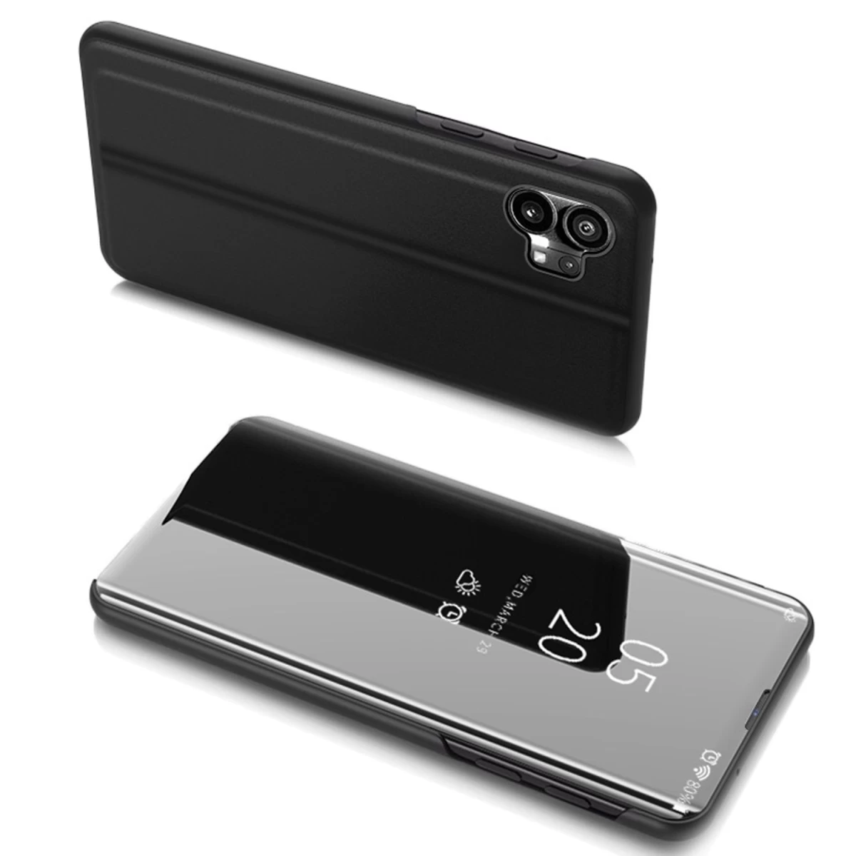 clear View Case Dėklas nothing Phone 1 Flip Cover Black