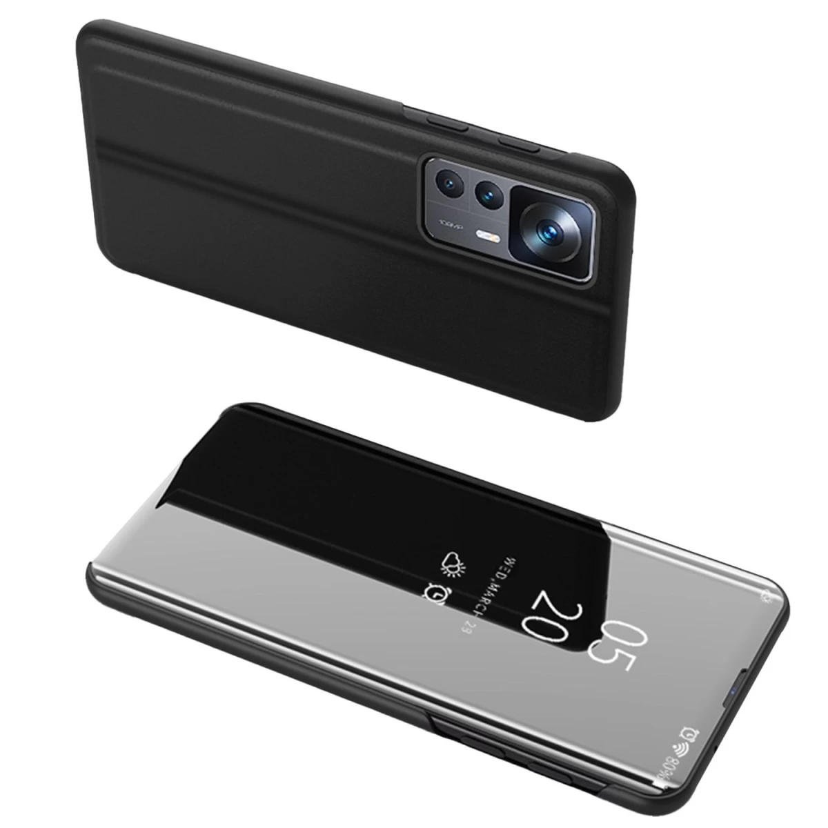 Clear View Case Xiaomi 12t Pro / Xiaomi 12t Flip Cover Black