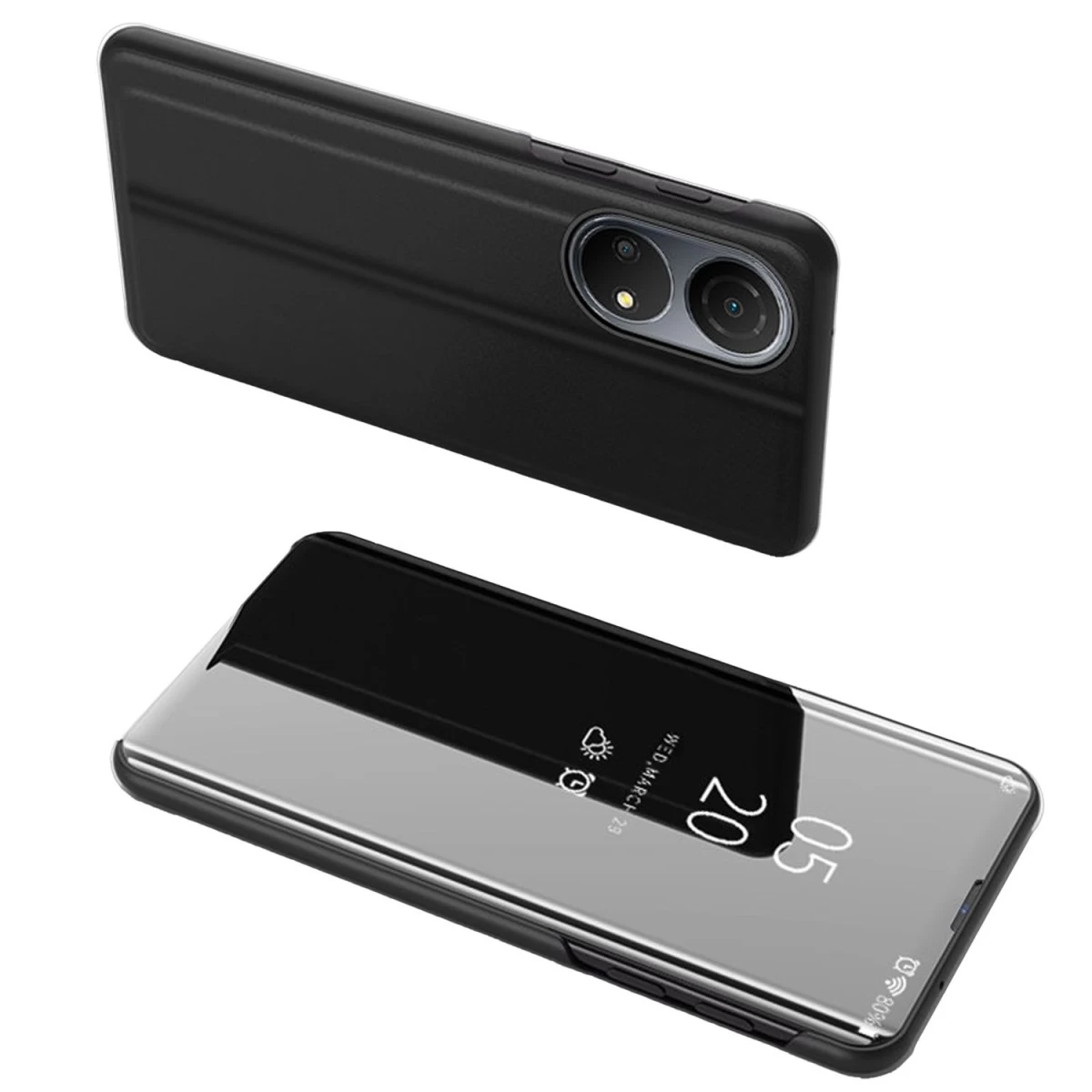clear View Dėklas honor X7 / honor Play 30 Plus Apverčiamasis Dangtelis, Juodas