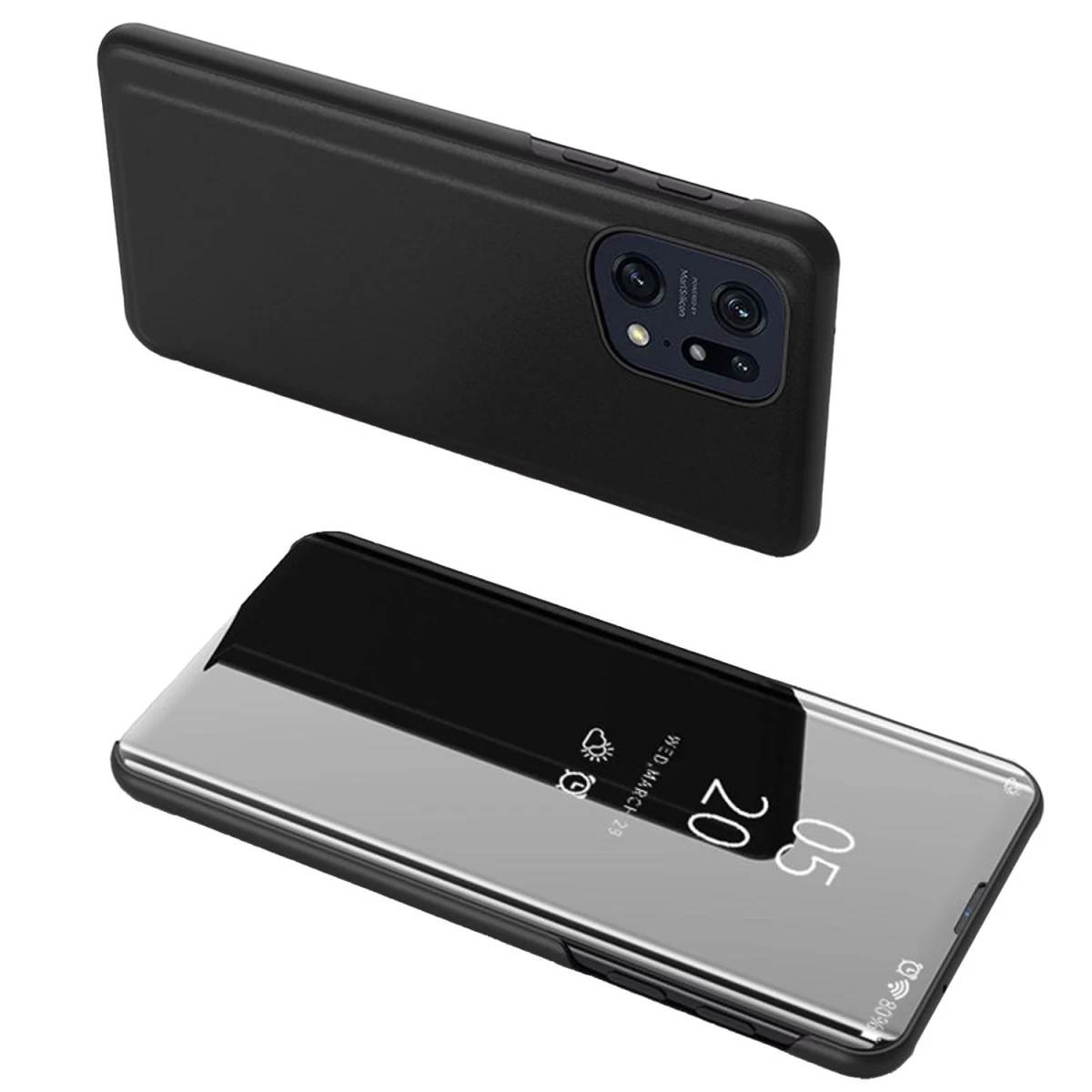 clear View Dėklas oppo Find X5 Pro Dėklas Su Apverčiamuoju Dangteliu, Juodas