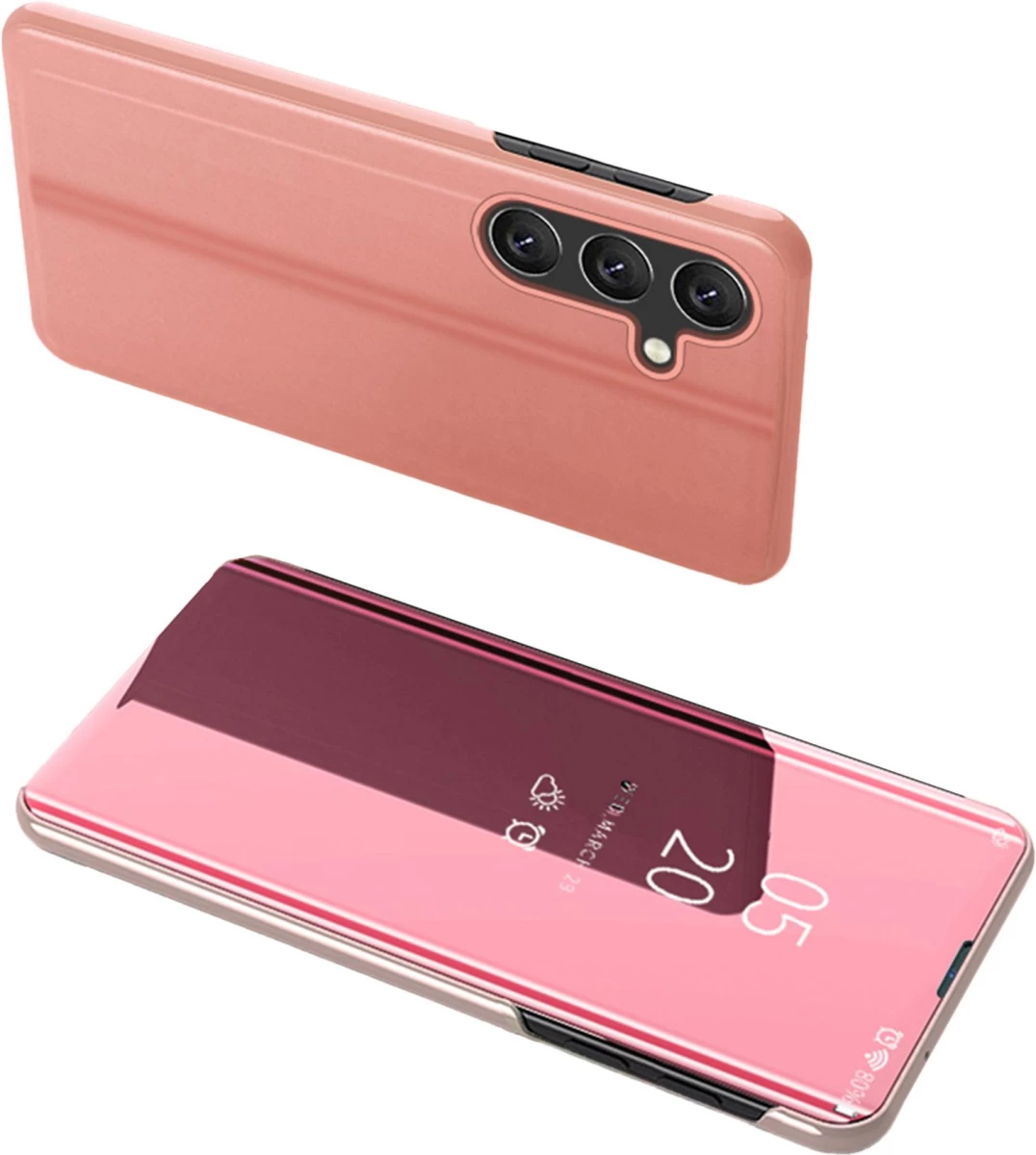 clear View Dėklas samsung Galaxy A24 4g, Apverčiamasis Dangtelis Rožinės Spalvos
