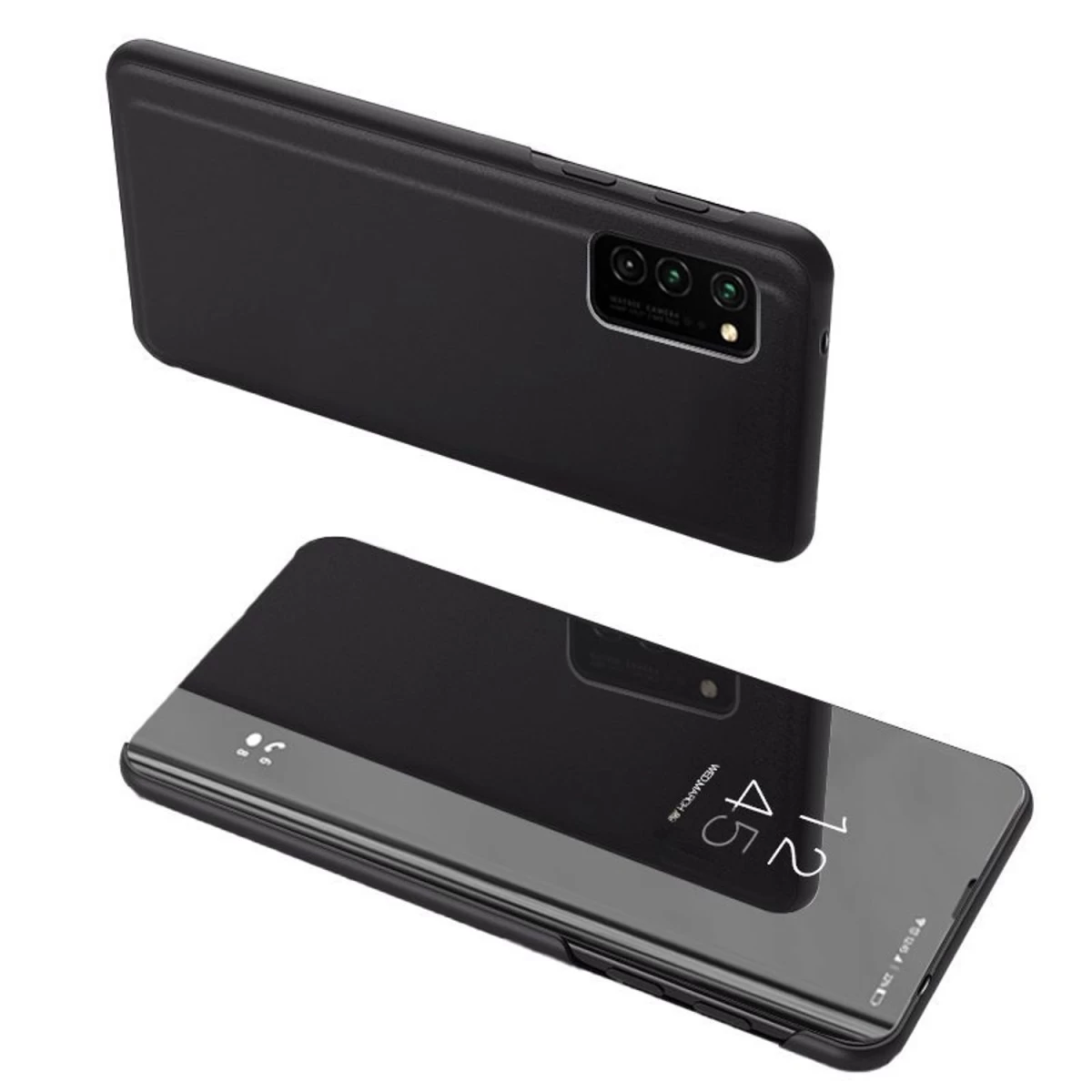 clear View Dėklas Su Atlenkiamu Dangteliu samsung Galaxy A72 4g, Juodas