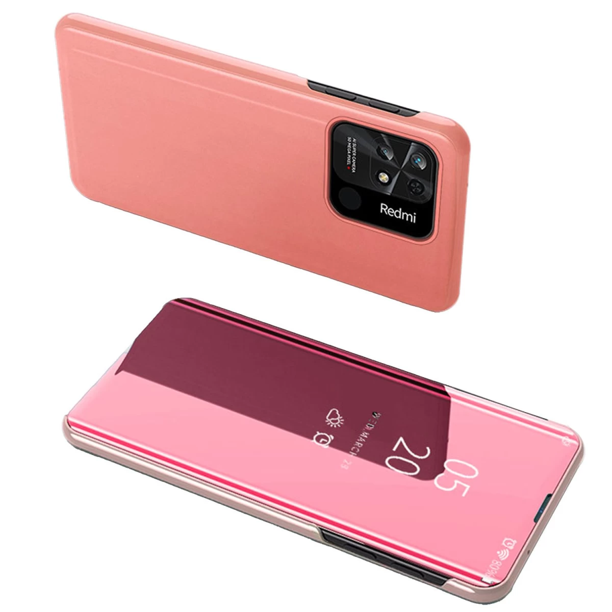 clear View Dėklas Xiaomi Redmi 10c Flip Cover Pink