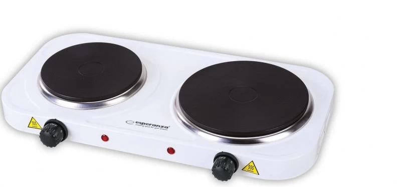 Cooker electric Esperanza YELLOWSTONE EKH007W (Electric cooktop; 2 fields; 1000W, 1500W; white color) Cooker electric Esperanza YELLOWSTONE EKH007W (Electric cooktop; 2 fields; 1000W, 1500W; white color)