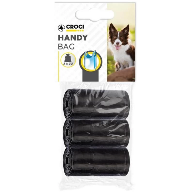 CROCI Bags juodi maišeliai su rankenomis 3x20vnt., C9020116