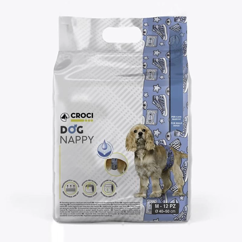 CROCI Dog Nappy sauskelnės patinėliams M 40-50cm 12vnt, C6028359