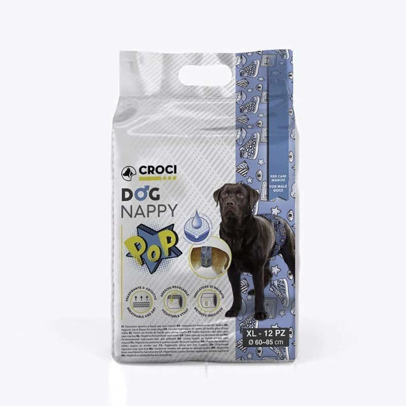 CROCI Dog Nappy sauskelnės patinėliams XL 60-85cm 12vnt, C6028418
