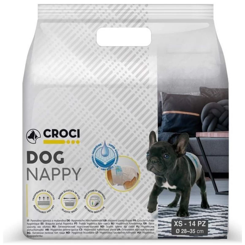 CROCI Dog Nappy sauskelnės šunim XS 1-2kg 14vnt., C6028305