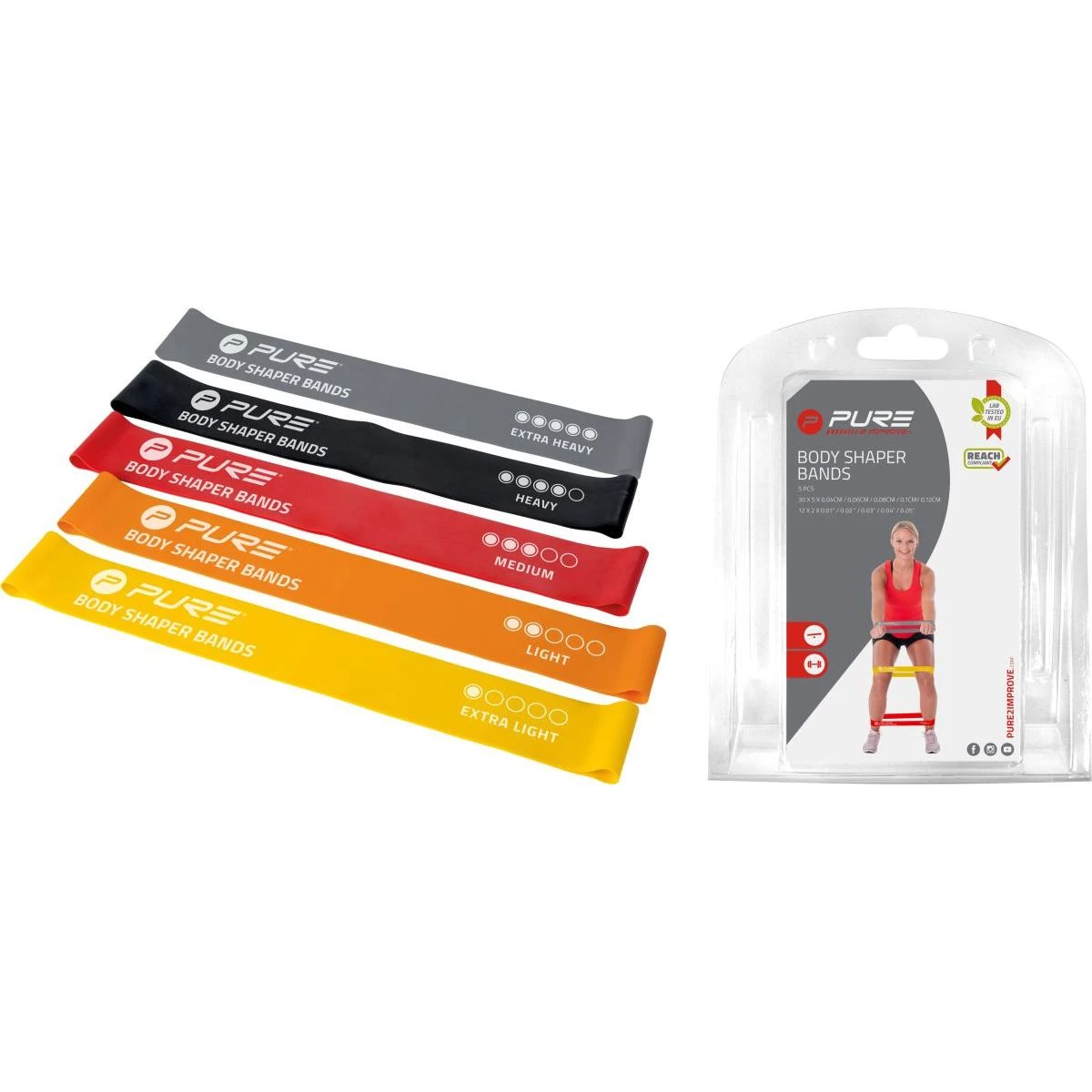 Crossfit Fitneso Mini Juostos Rinkinys 5vnt. Pure 2 Improve