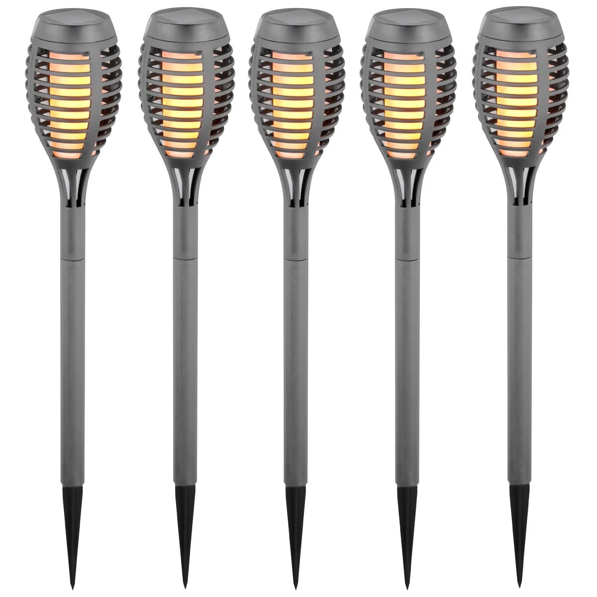 Dancing Flames Solar Lamp 12 Led Smd 7,5x7,5x46,5cm Kpl 5szt