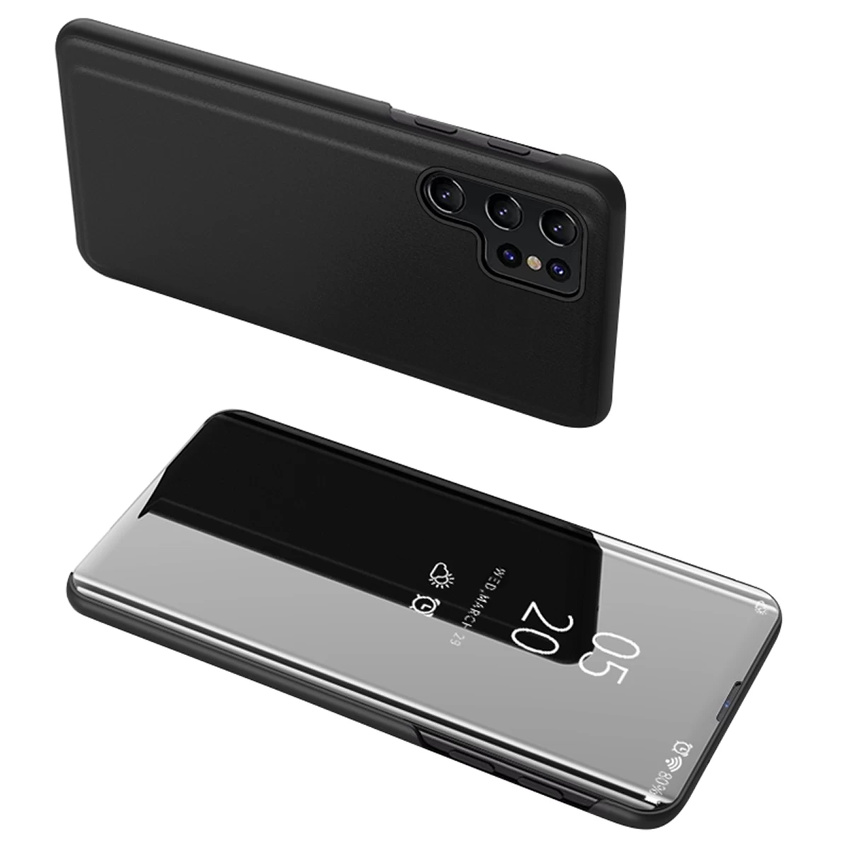 Dangtelis įmautė samsung S24 Su Atlenkiamu Dangteliu clear View Case, Juoda