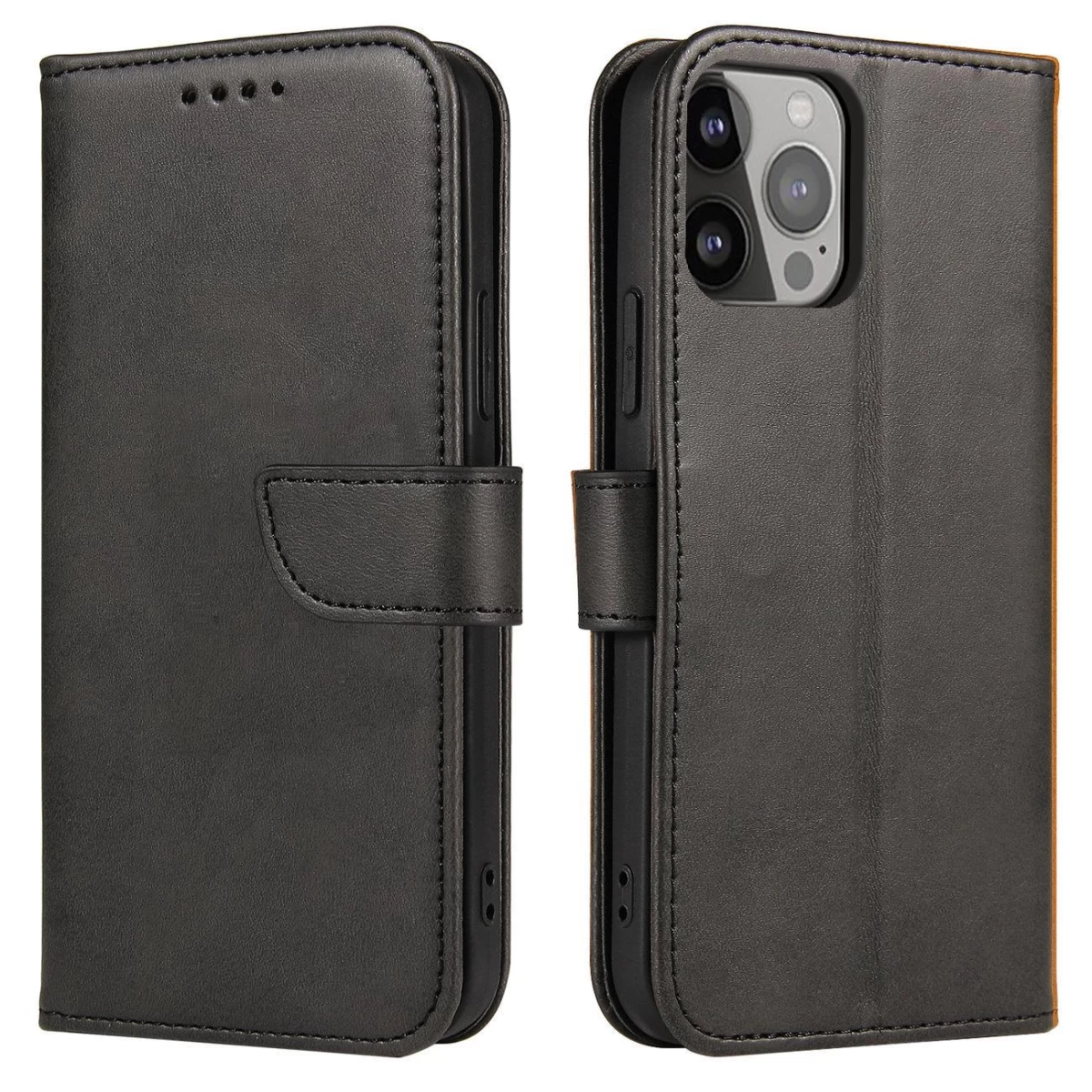 Dangtelis Su Atvartu Ir Pinigine, Skirtas Xiaomi Redmi 12 Magnet Case Black