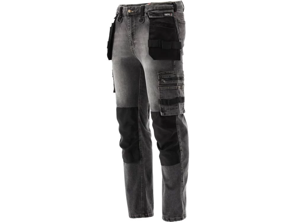 Darbinės kelnės | elastiniai džinsai | pilki | L/XL dydis (YT-79063)