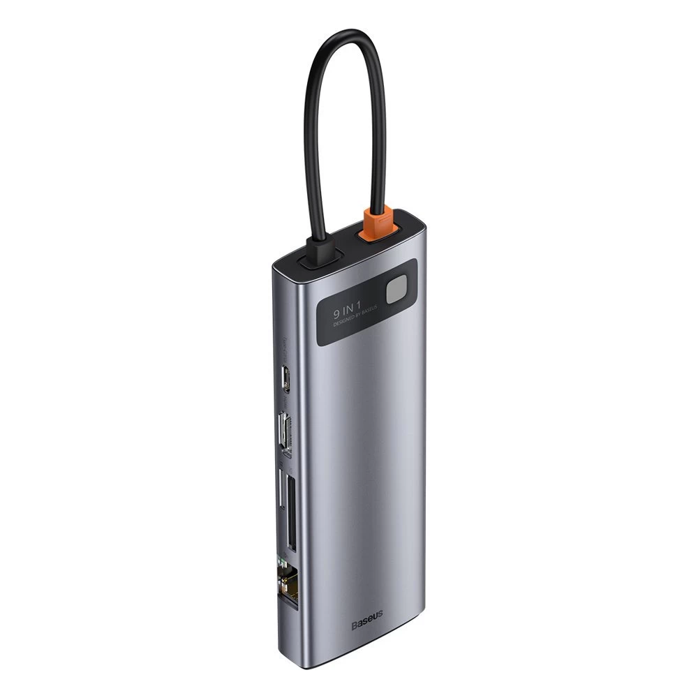 Daugiafunkcinis Hub'as 9in1 Usb-c 3xusb 3.2 Pd Vga Full Hd Hdmi 4k Tf Ir Sd Kortelių Skaitytuvas Rj45 Pilkas Daugiafunkcinis Hub'as 9in1 Usb-c 3xusb 3.2 Pd Vga Full Hd Hdmi 4k Tf Ir Sd Kortelių Skaitytuvas Rj45 Pilkas