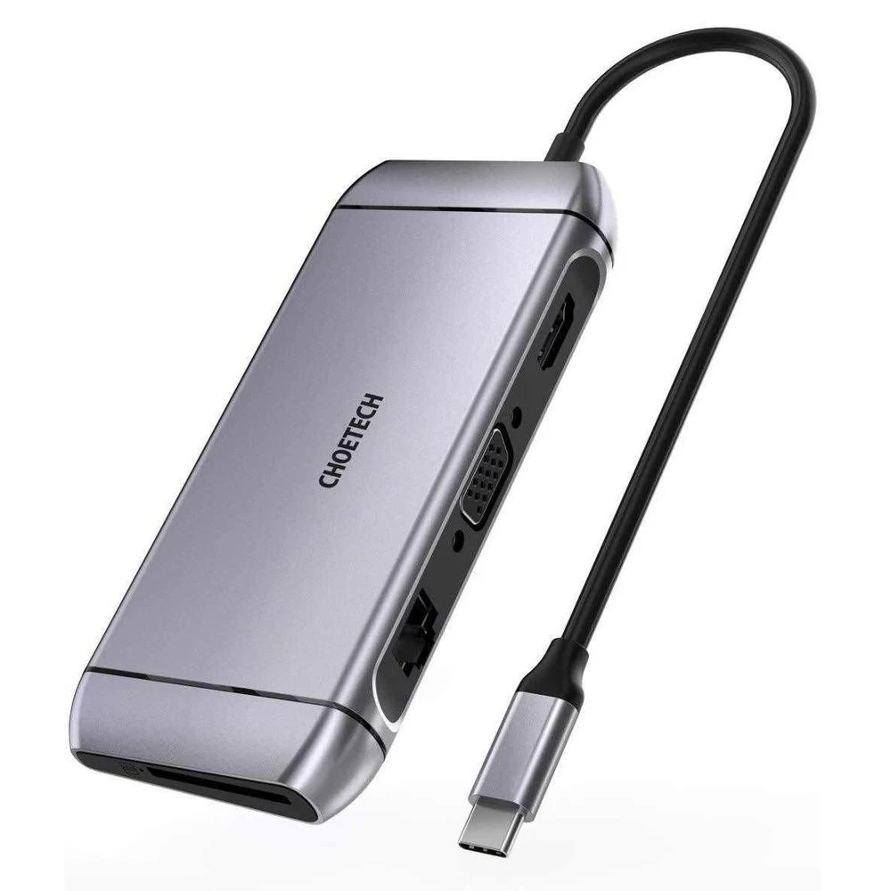Daugiafunkcinis Usb Hub Sd Ir Tf Kortelių Skaitytuvas Hdmi 4k Vga Full Hd Rj45 9in1 Pilkas Daugiafunkcinis Usb Hub Sd Ir Tf Kortelių Skaitytuvas Hdmi 4k Vga Full Hd Rj45 9in1 Pilkas
