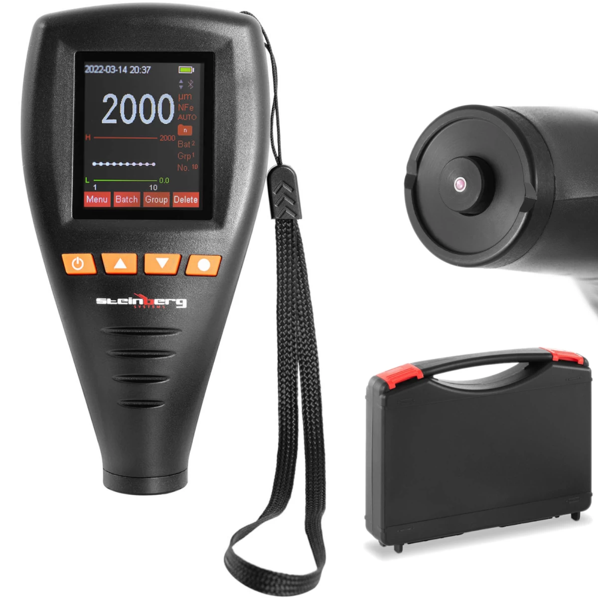 Dažų Storio Testeris Su bluetooth Duomenų Analize 0-2000 µm Diapazone + Dėklas