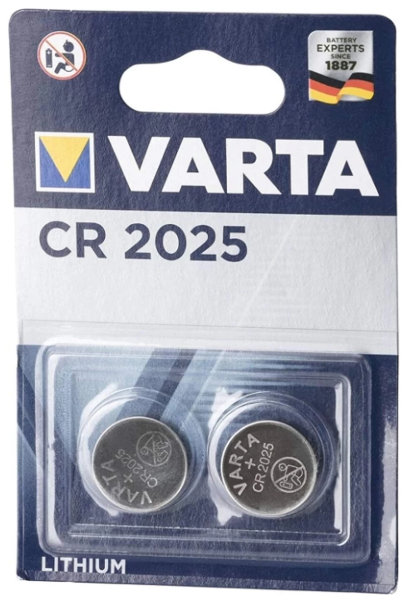 (de) Varta, Ličio Baterija Cr2025, 2 Vnt. (vokietijos Produktas)