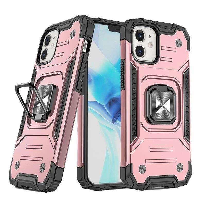 Dėklas iphone 14 Plus šarvuotas Dėklas Magnetinis Laikiklis žiedas Auksinis
