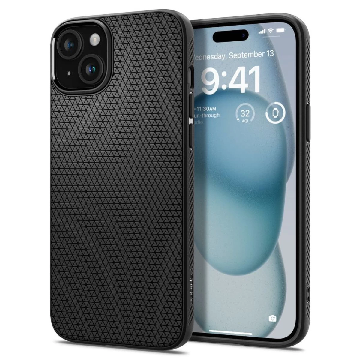 Dėklas iphone 15 Liquid Air - Matinės Juodos Spalvos