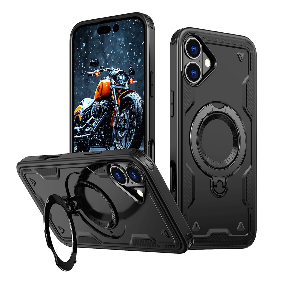 Dėklas iphone 16 Hybrid Armor Trendy Magsafe - Juodas