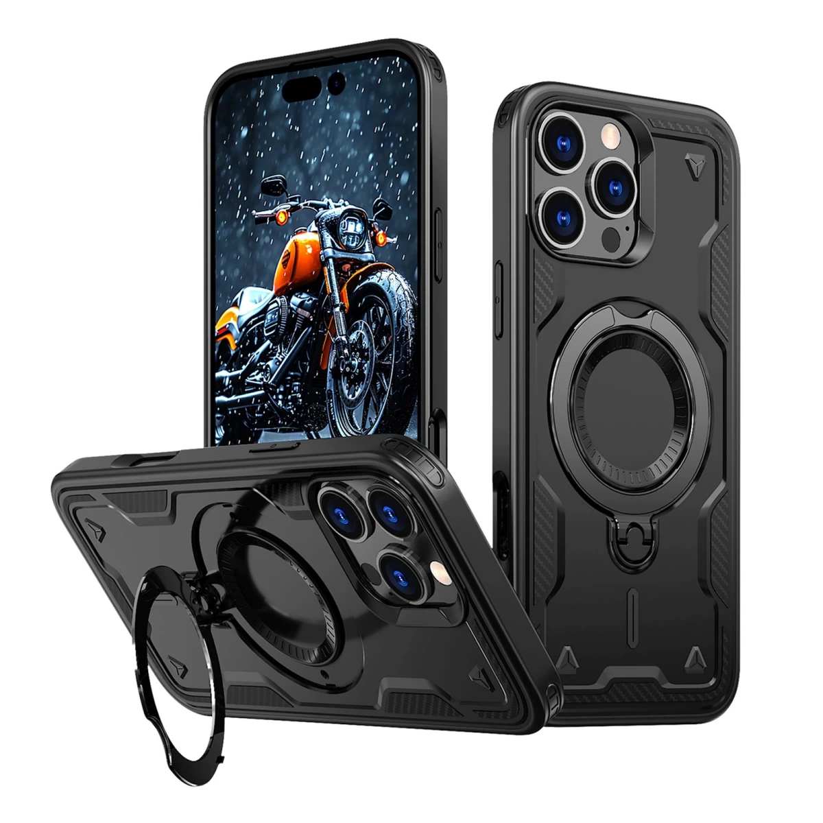 Dėklas iphone 16 Pro Max Hybrid Armor Trendy Magsafe - Juodas