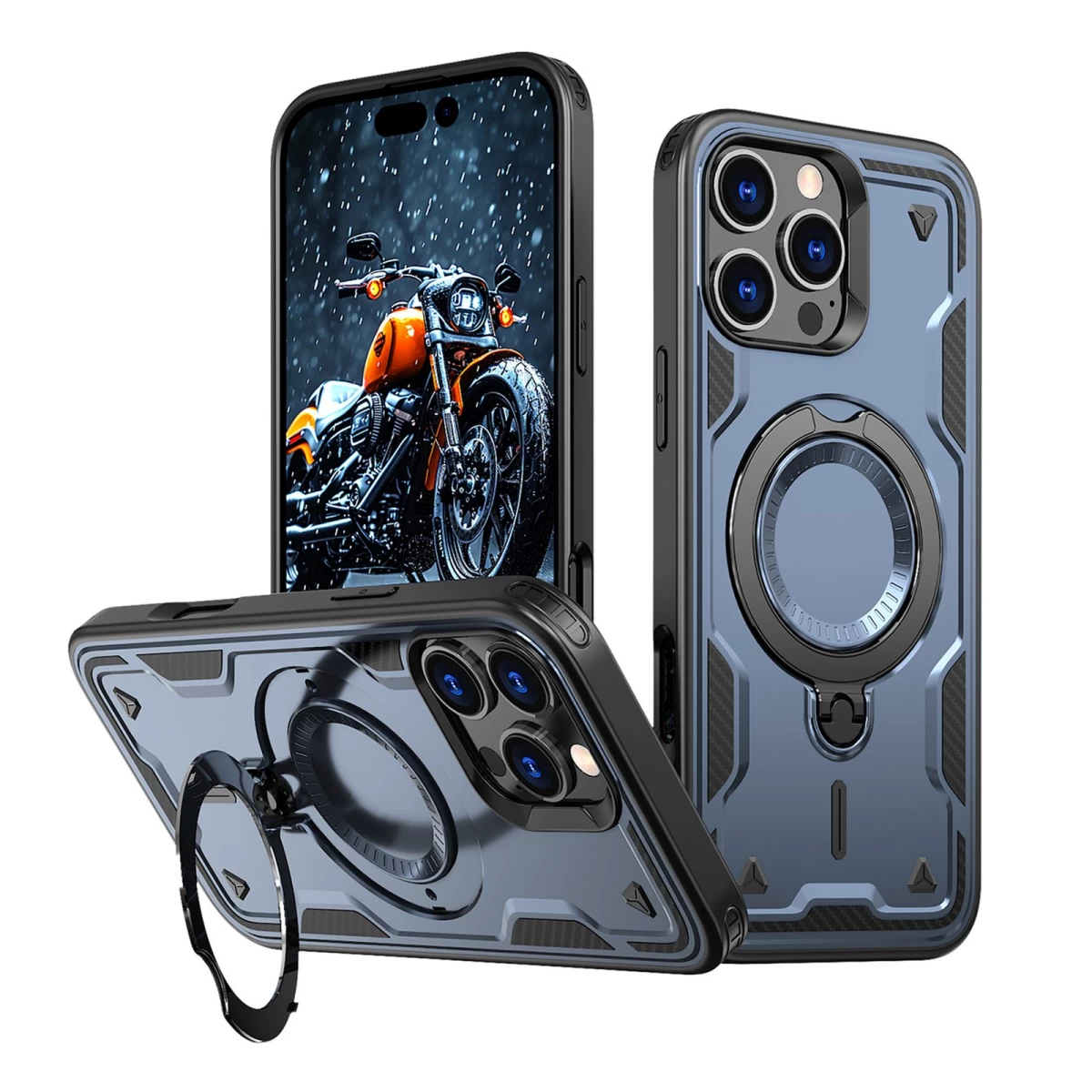 Dėklas iphone 16 Pro Max Hybrid Armor Trendy Su magsafe - Mėlynas