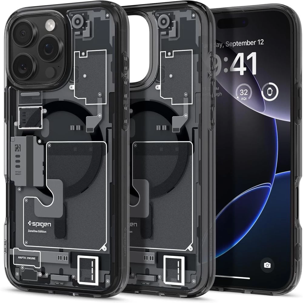 Dėklas iphone 16 Pro Max Ultra Hybrid Mag Su magsafe Zero One - Tamsiai Pilkas