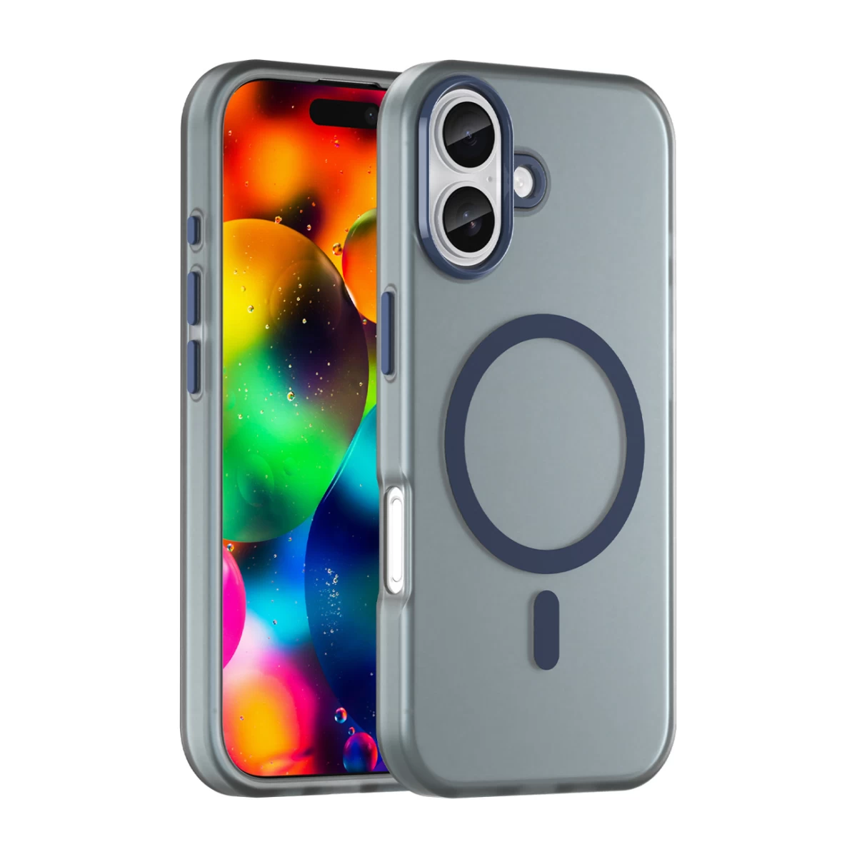 Dėklas iphone 17 Magnetinis Abrazyvinis magsafe - Matinis Mėlynas