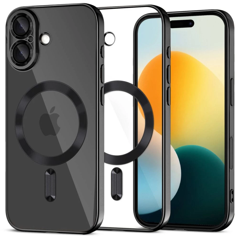 Dėklas iphone 17 Magsafe Magflex - Skaidrus/juodas