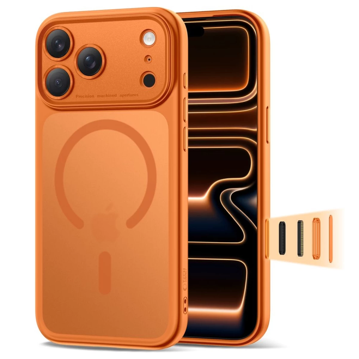 Dėklas iphone 17 Pro Magpeak Magsafe Cc - Oranžinis