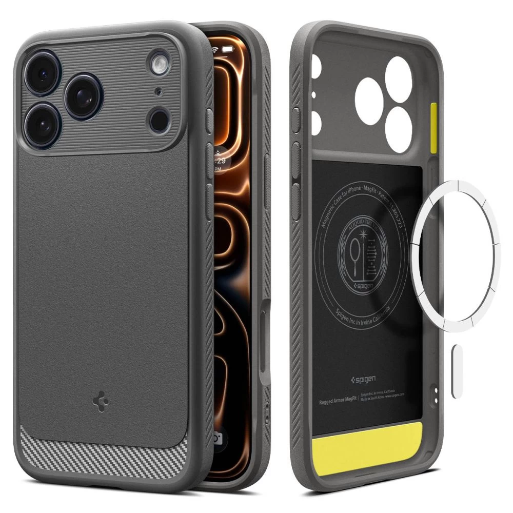 Dėklas iphone 17 Pro Magsafe Rugged Armor Mag - Pilkas