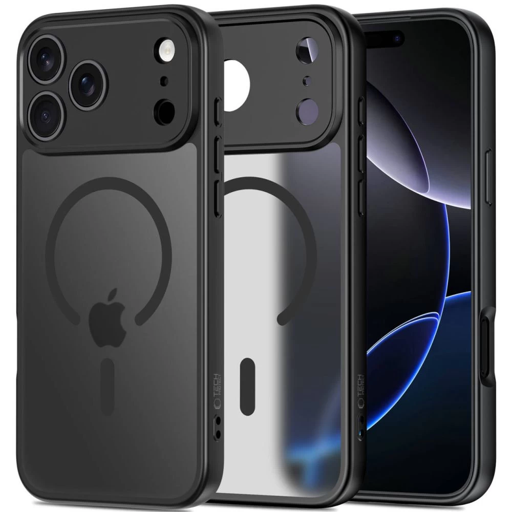 Dėklas iphone 17 Pro Max Basicmag Magsafe - Matinės Juodos Spalvos