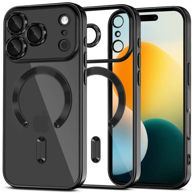 Dėklas iphone 17 Pro Max Magsafe Magflex - Skaidrus, Juodas