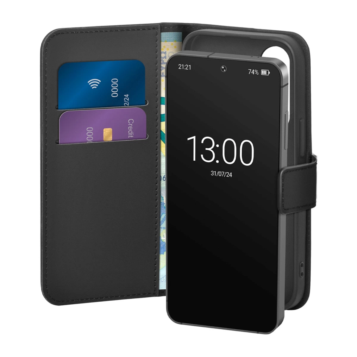 Dėklas samsung Galaxy S26 Su Pinigine eco-leather Dėklas - Juodas