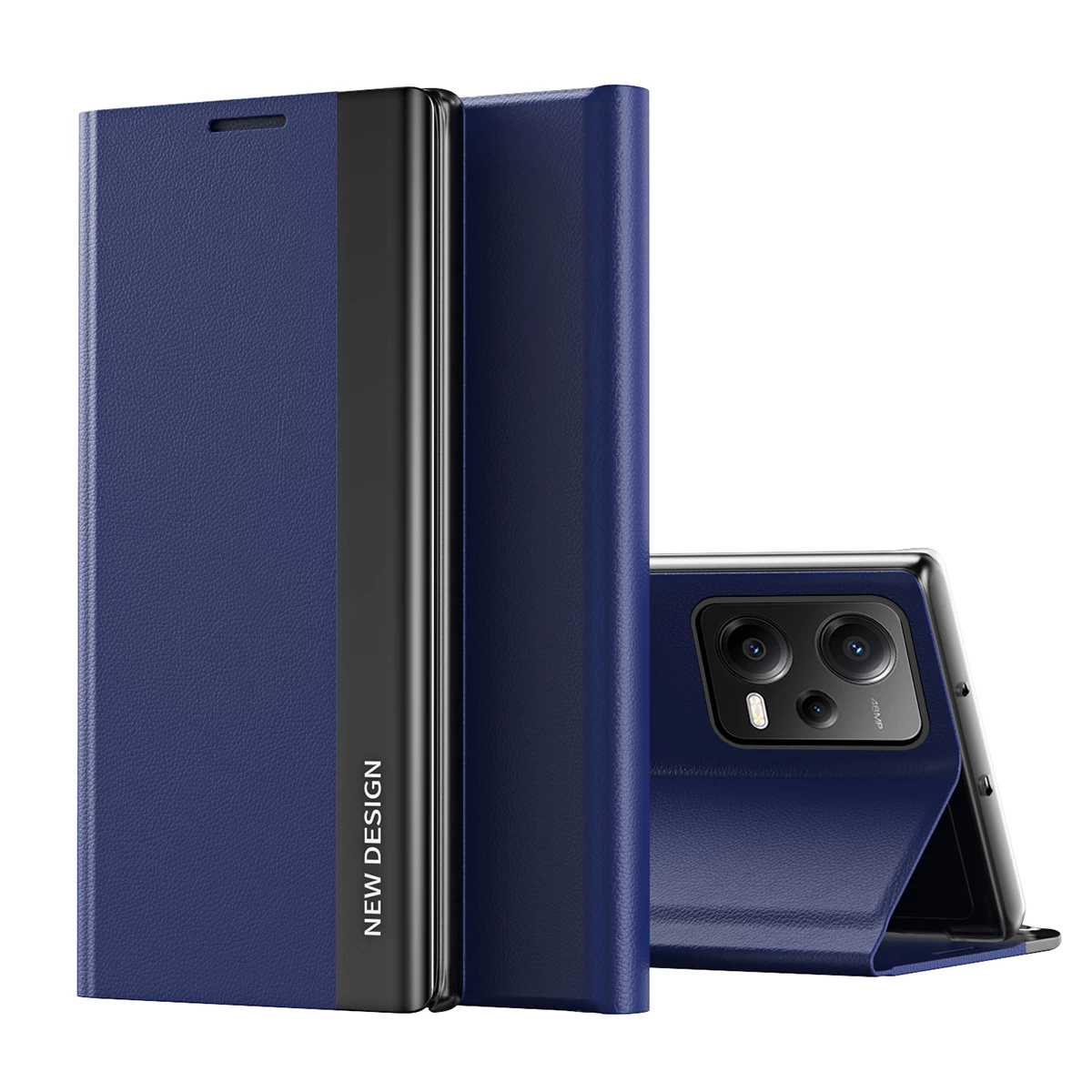 Dėklas Su Atlenkiamu Dangteliu Ir Stovu, Skirtas xiaomi Redmi Note 12 5g / poco X5 5g Sleep Case Pro, Mėlynas