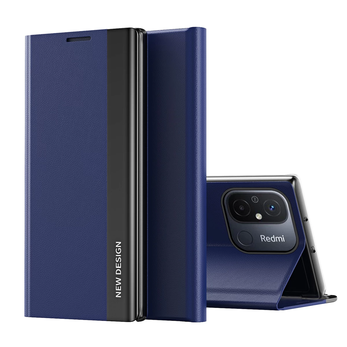 Dėklas Su Atlenkiamu Dangteliu Ir Stovu, Skirtas xiaomi Redmi Note 12 Pro+ Sleep Case Pro Blue